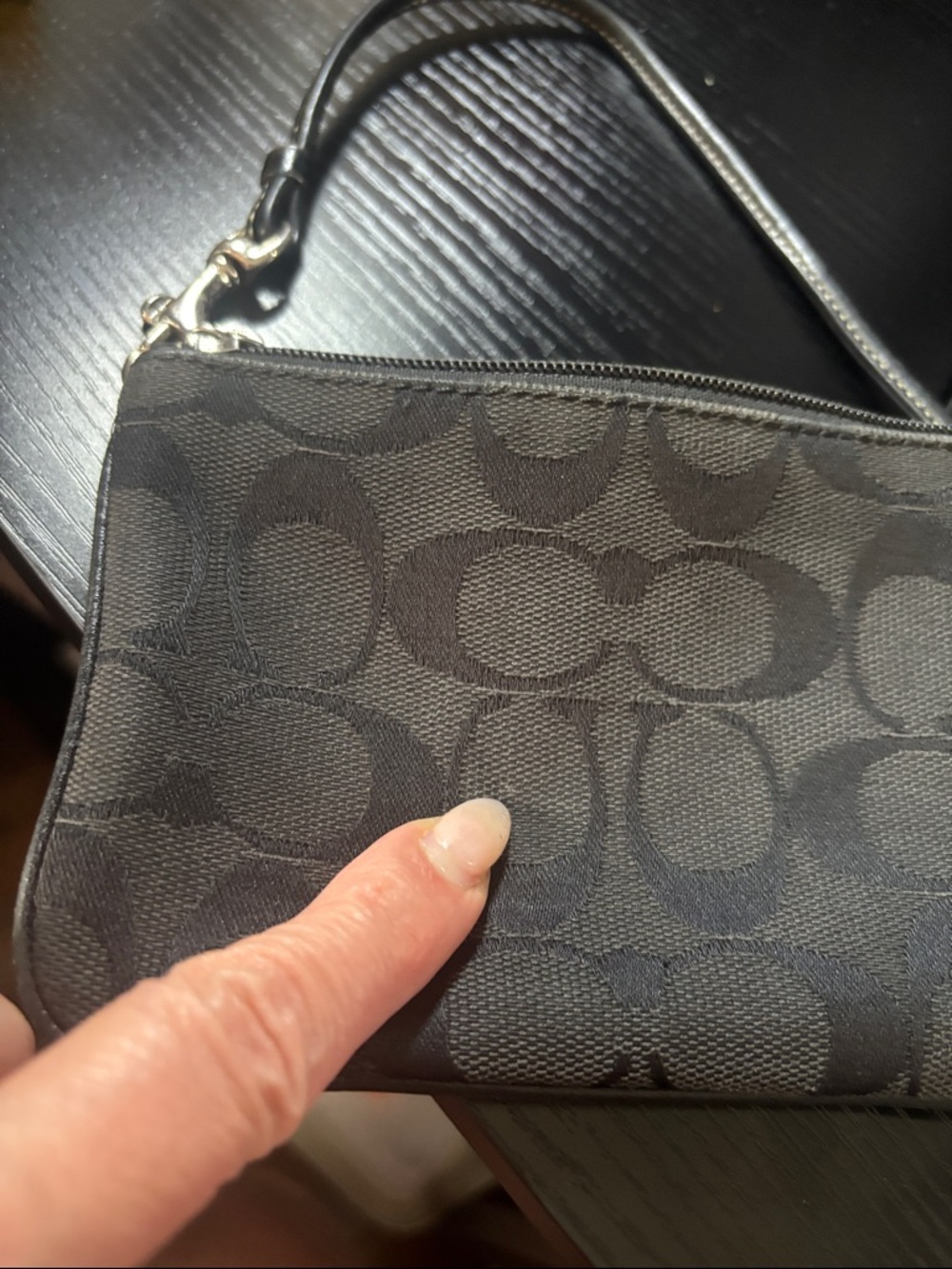 Coach Black Signature Canvas Crossbody Wristlet - Picture 12 of 14